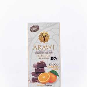 Barra de Chocolate Orgánico 100 % cacao con Naranja ( Sin Azúcar )