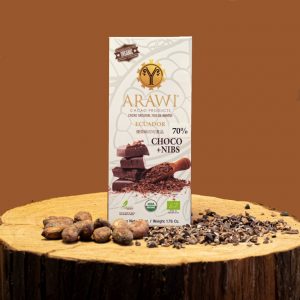 Barra de Chocolate Orgánico 70% Cacao + Nibs